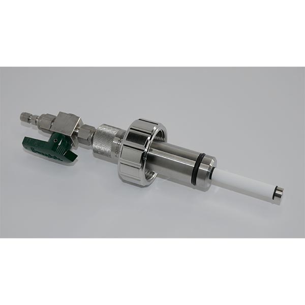 Image of FISP D-series cell-free sampling probe laying on its side.