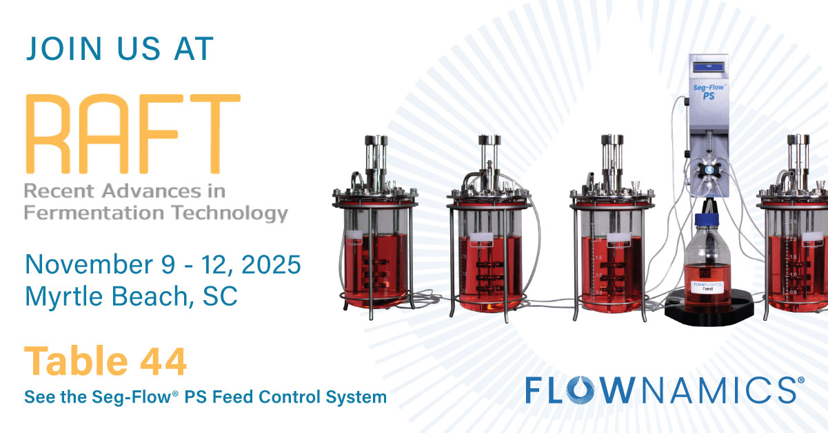 Flownamics attending RAFT (Recent Advances in Fermentation Technology) Nov. 9-12, 2025, table 44